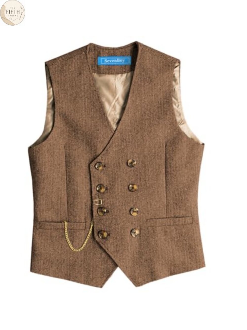 Men's Wool Blend Herringbone Waistcoat Vest Regular Fit Wedding Party